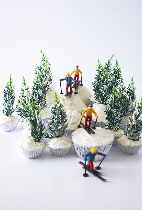 Olympics snack recipes: Ski Slope cupcakes at The Cake Blog