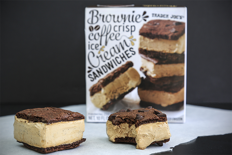 What family-friendly products to buy at Trader Joe's this month: Brownie Crisp Ice Cream Sandwiches | Cool Mom Eats