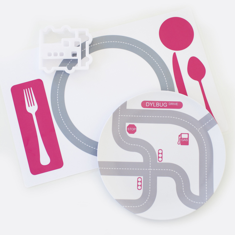 Dylbug Drivers placemats/playmats come in turquoise and pink: So cute -- and a fun way to get picky eaters more excited about sitting at the table | Cool Mom Eats