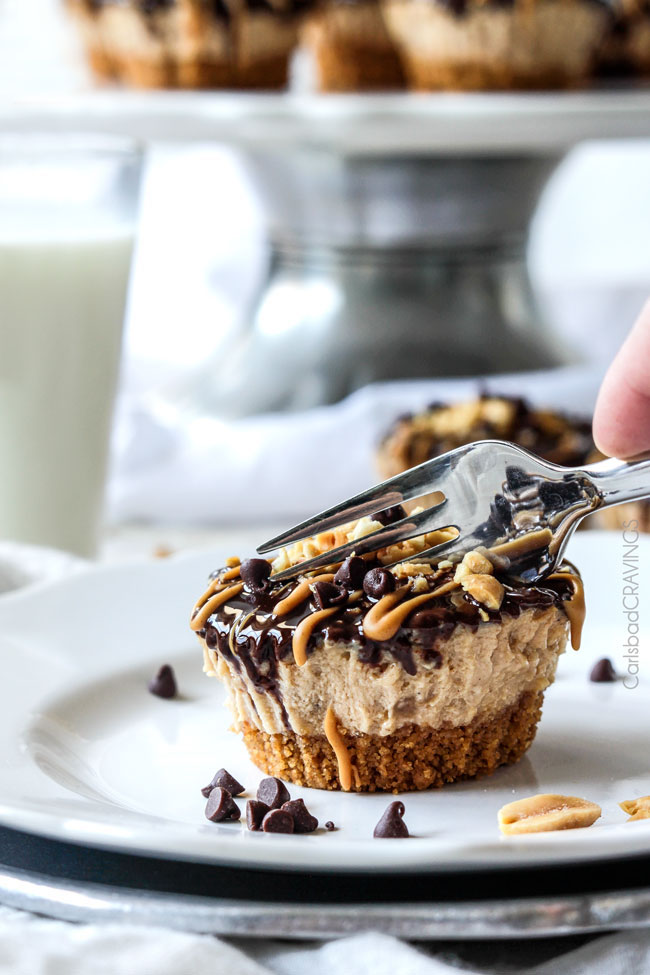 National Pi Day recipes: Mini Chocolate Peanut Butter Pies at Carlsbad Cravings 