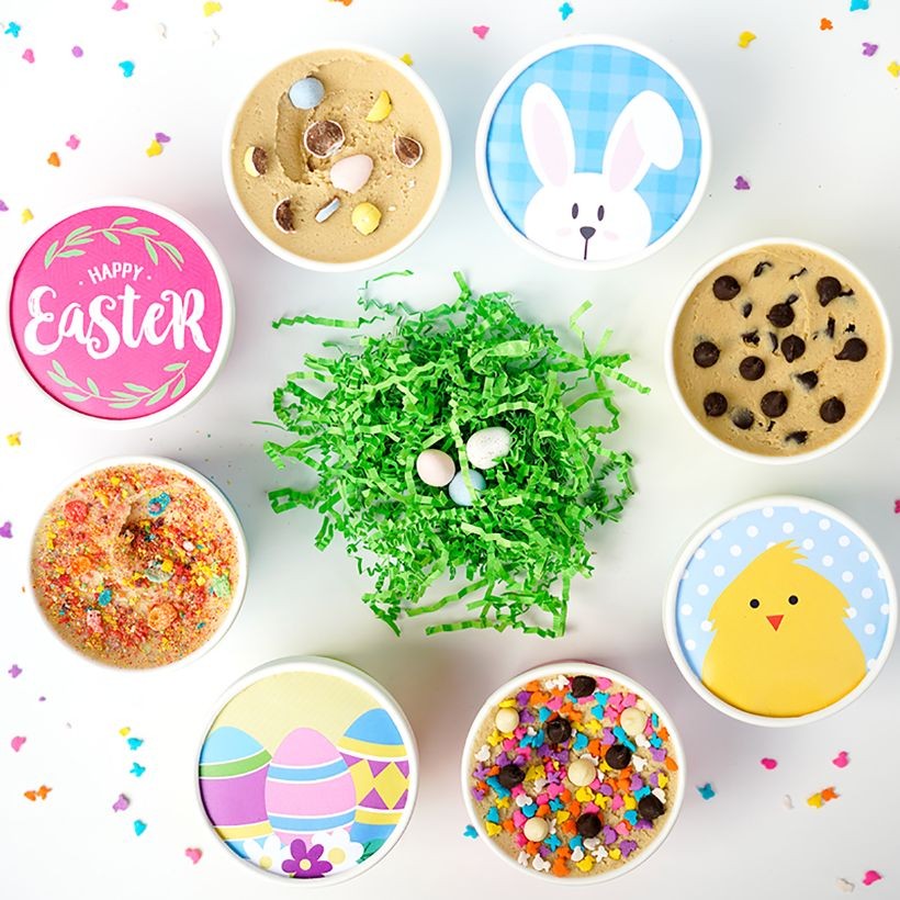 Easter cookie dough 4-pack from Cookie DO, ready for delivery as an Easter basket alternative | Cool Mom Eats