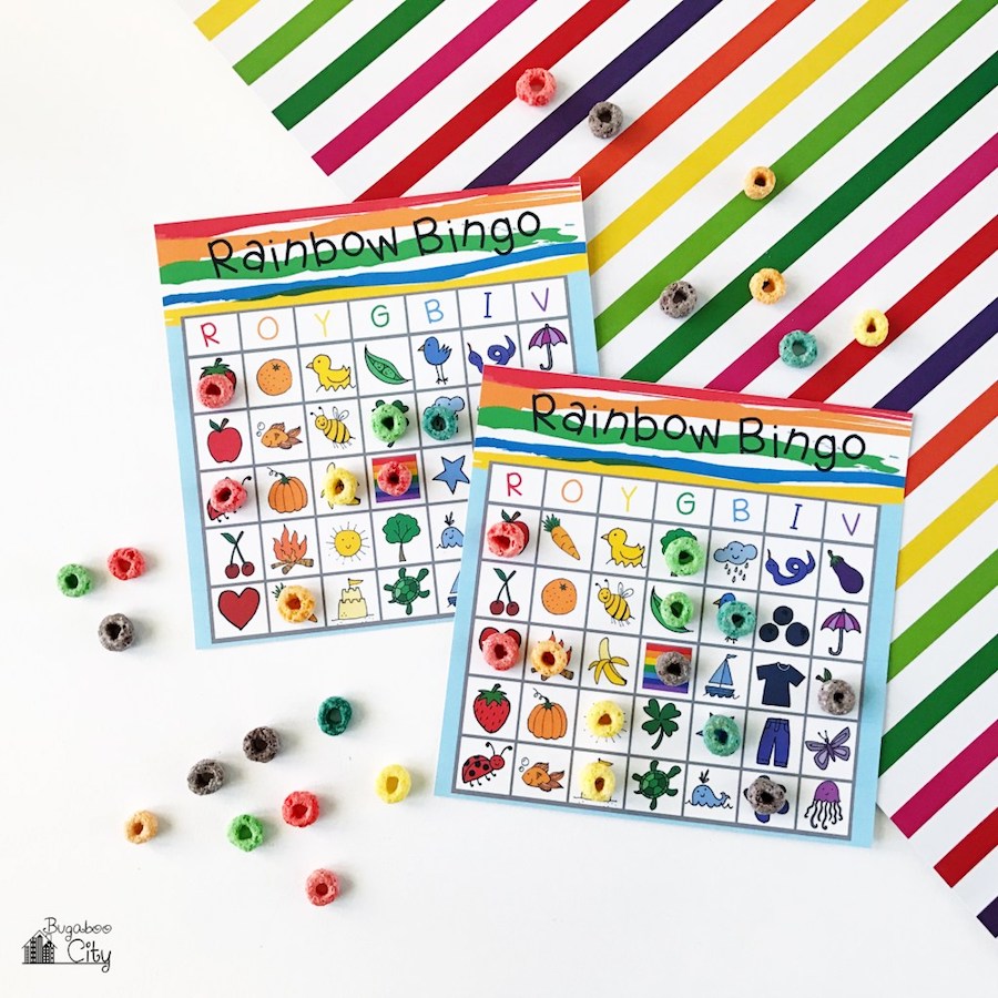 Edible St. Patrick's Day crafts for kids: Rainbow Bingo at Bugaboo City