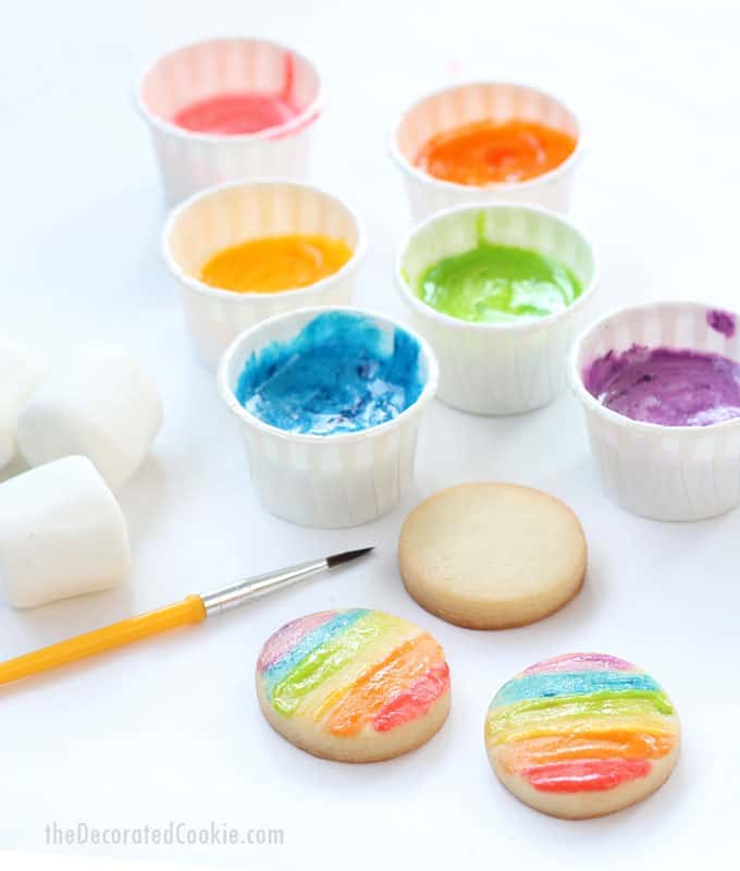 Edible St. Patrick's Day crafts for kids: Edible paint at The Decorated Cookie