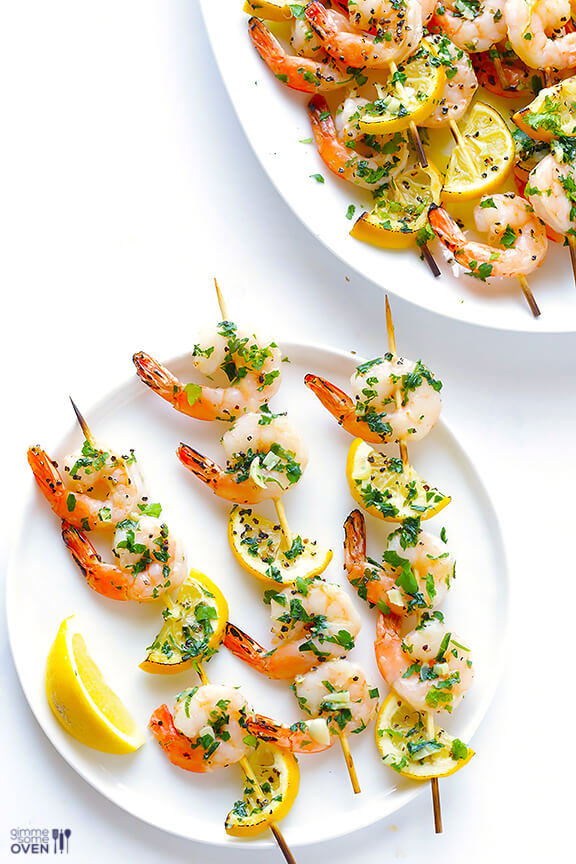 Cool Mom Eats weekly meal plan: Shrimp Scampi Skewers at Gimme Some Oven
