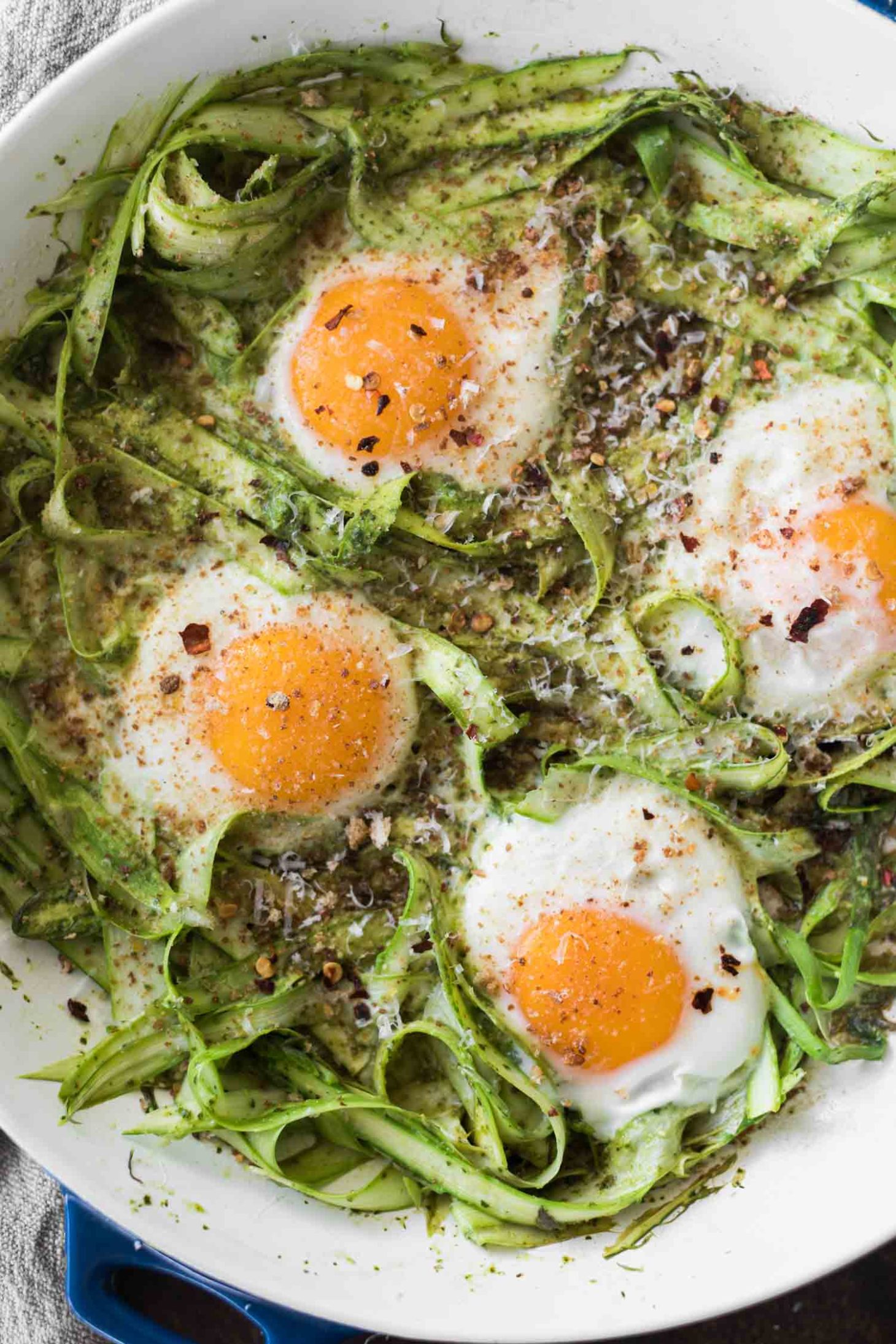 Cool Mom Eats weekly meal plan: Pesto Asparagus Egg Skillet at Naturally Ella