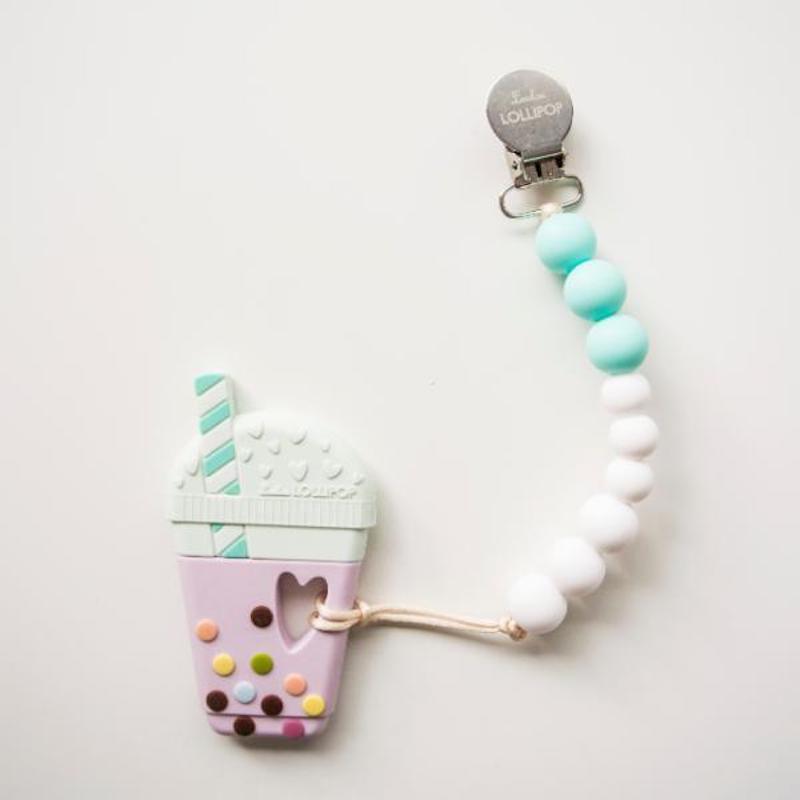 Foodie baby shower gifts: Bubble Tea teether at LouLou Lollipop