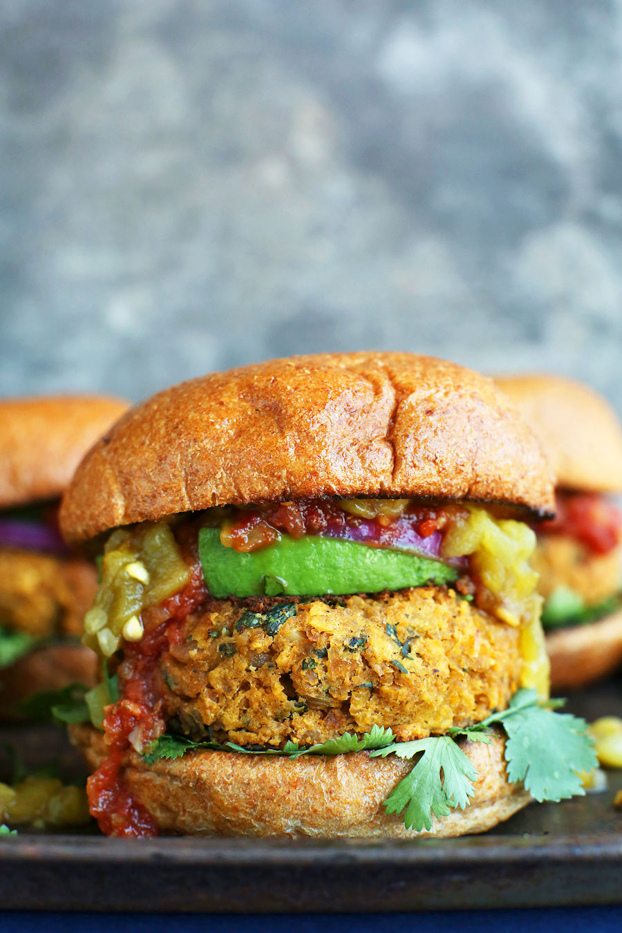 Eco-friendly burger recipes: Green Chili Veggie Burger at Minimalist Baker