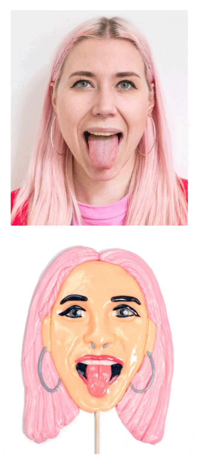 Personalized life-size lollipops by Spun UK: Cool personalized food gift!