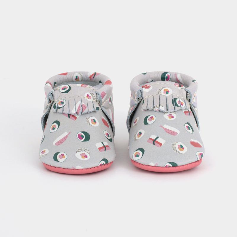 Sushi roll baby mocs by Freshly Picked | foodie baby gifts