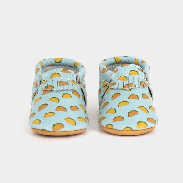 Taco baby mocs by Freshly Picked | foodie baby gifts