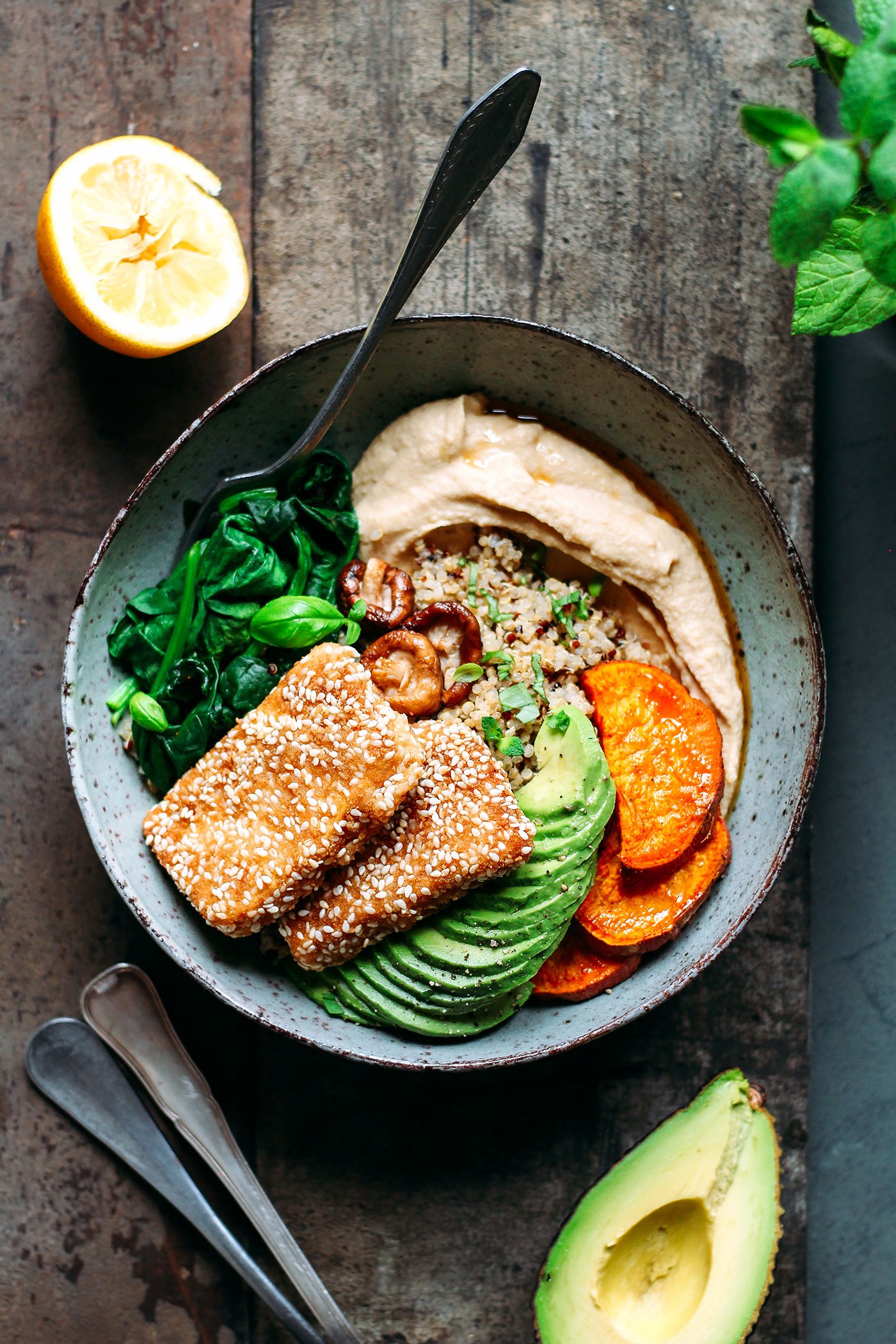 Cool Mom Eats weekly meal plan: Sesame Crusted Hoisin Crusted Tofu Buddha Bowls at Full of Plants Cool Mom Eats weekly meal plan: Sesame Crusted Hoisin Crusted Tofu Buddha Bowls at Full of Plants