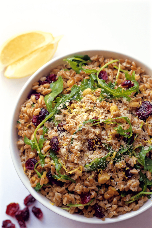 Best Mother's Day picnic recipes: Citrus Farro and Arugula Salad with Walnuts and Cranberries | Family Food On The Table