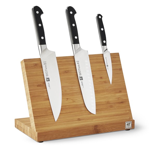 Knife block alternatives for knife storage: This Magnetic knife block from Henckels sits right on your countertop for easy access