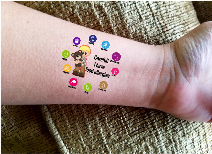 Custom food allergy labels: Temporary tattoos at Katartic Custom food allergy labels: Temporary tattoos at Katartic