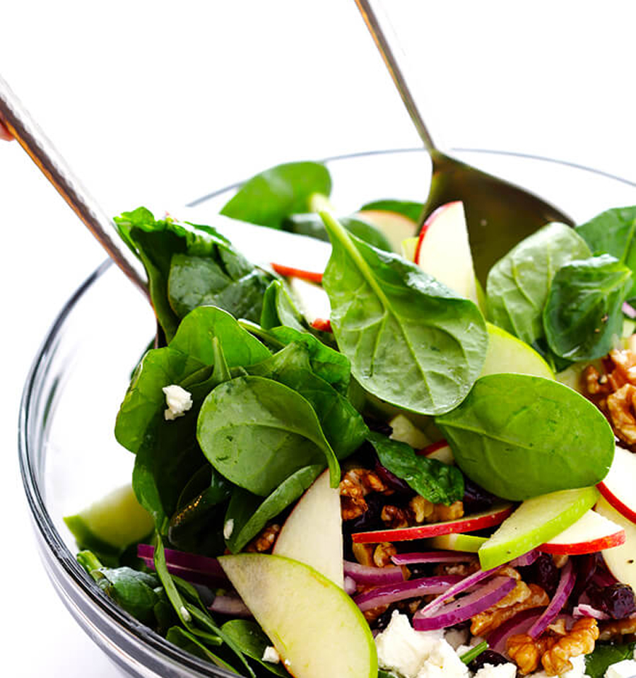 Make ahead Mother's Day brunch recipes: Apple Spinach Salad from Gimme Some Oven