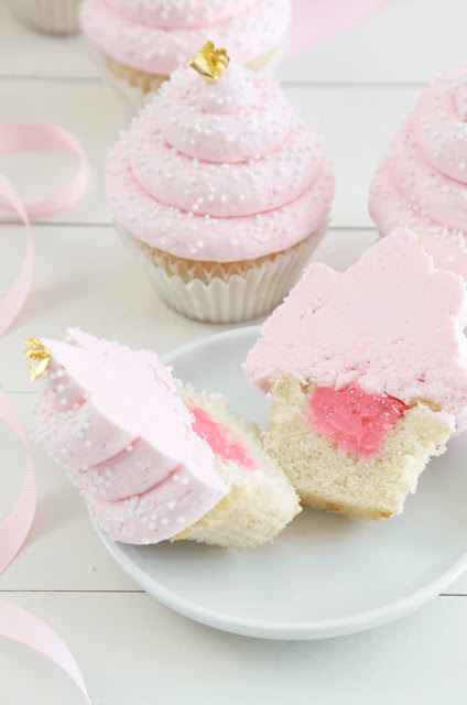 Pink Champagne Princess Cupcakes  from Sprinkle Bakes | A Royal Wedding treat!