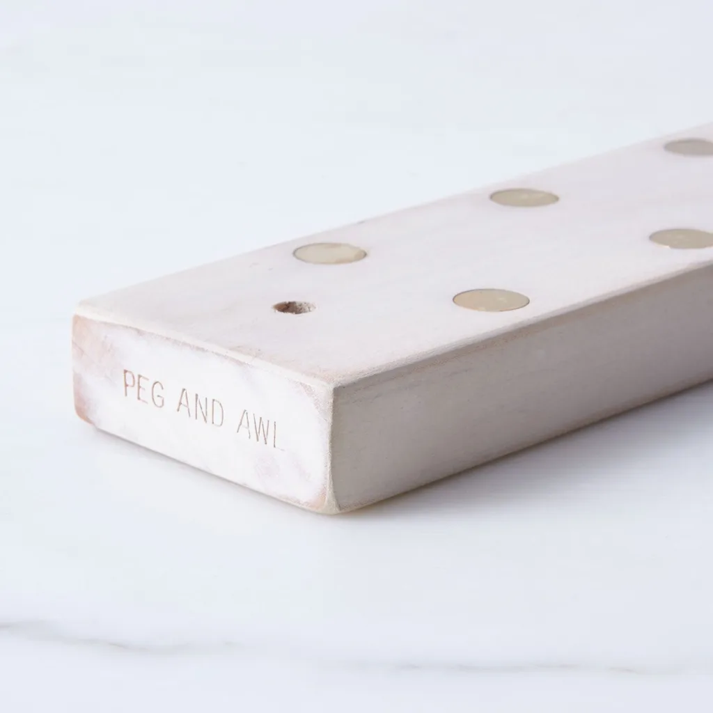 Knife block alternatives: The beautiful milk paint wall-mounted knife block from Peg & Awl at Food 52