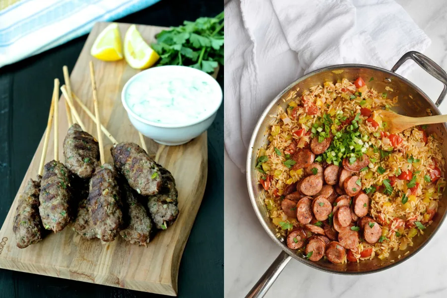 On the latest Cool Mom Eats weekly meal plan, we've got 5 easy, family friendly recipes for the week ahead, including Beef Kofta Kebabs at The Foodie Physician and One Pan Jambalaya at Rachel Schultz