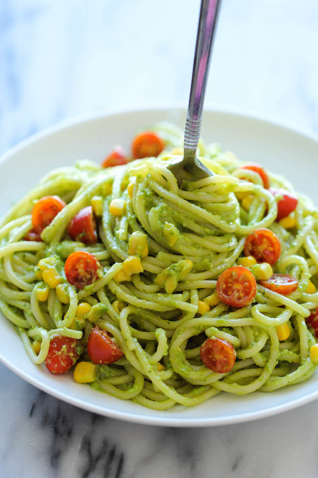 Cool Mom Eats weekly meal plan: Avocado Pasta at Damn Delicious