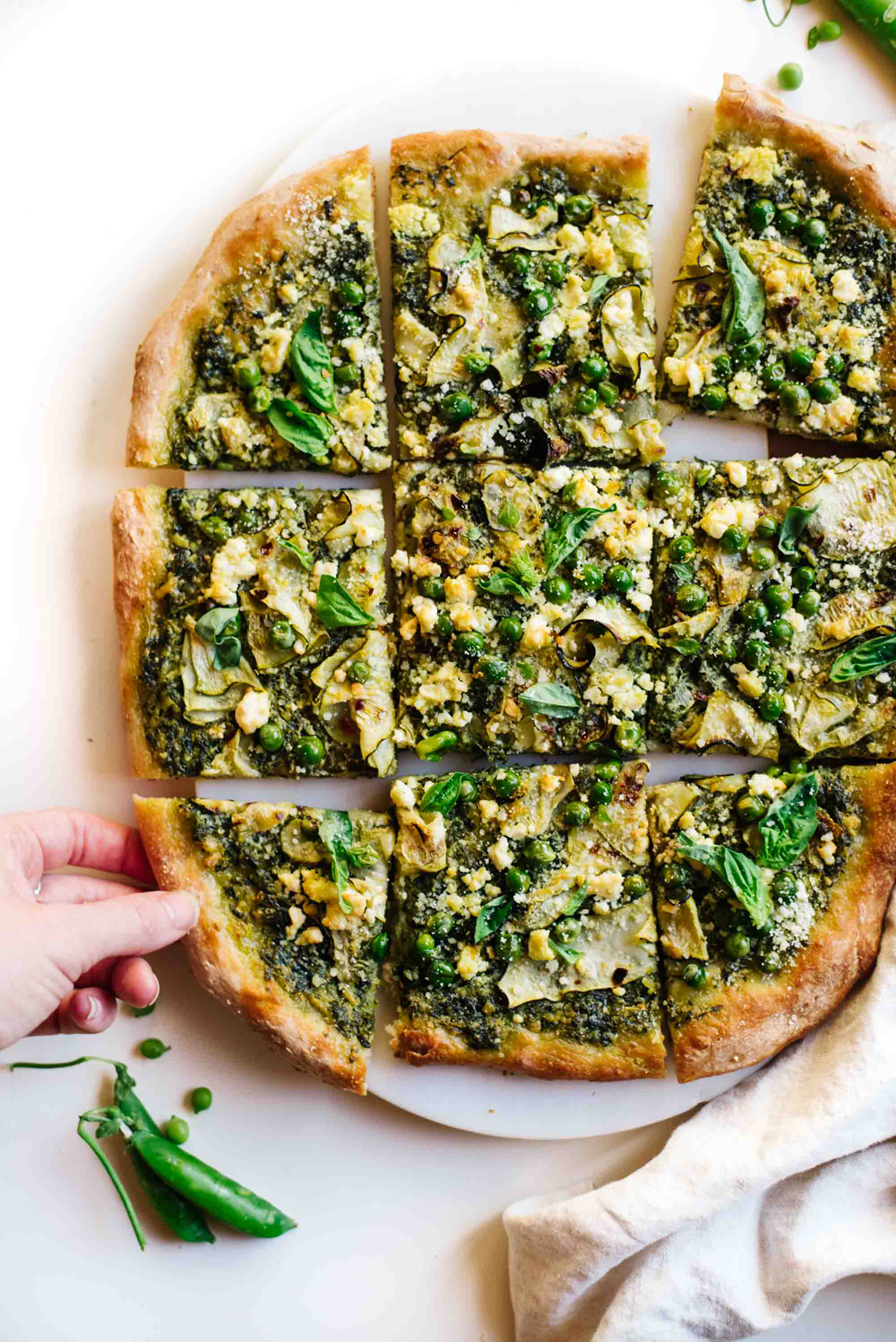 Cool Mom Eats weekly meal plan: Green Goddess Pesto Pizza at Kale and Caramel 
