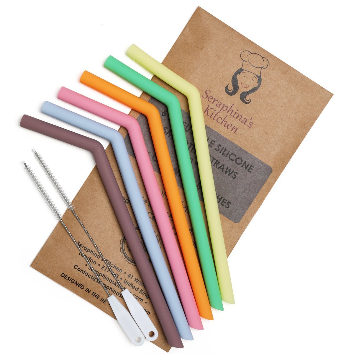 Reusable straws: Seraphina's Kitchen silicone straw set | Amazon