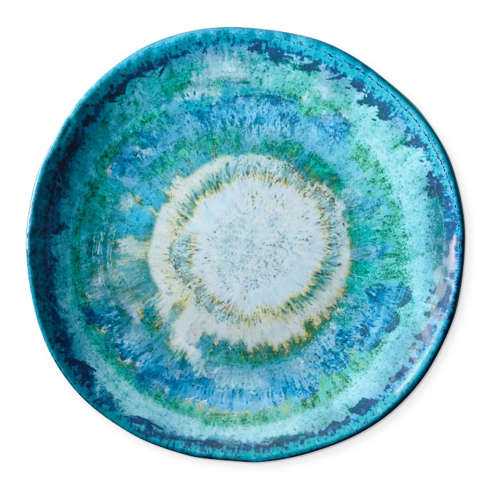 Must-have unbreakable melamine dinnerware for summer: Drip-reactive plates at Williams Sonoma