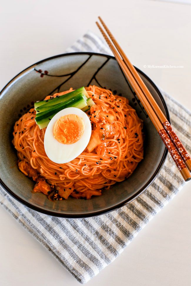 Cold Noodle Dishes: Recipe for Spicy Cold Kimchi Noodles at My Korean Kitchen Cold Noodle Dishes: Recipe for Spicy Cold Kimchi Noodles at My Korean Kitchen