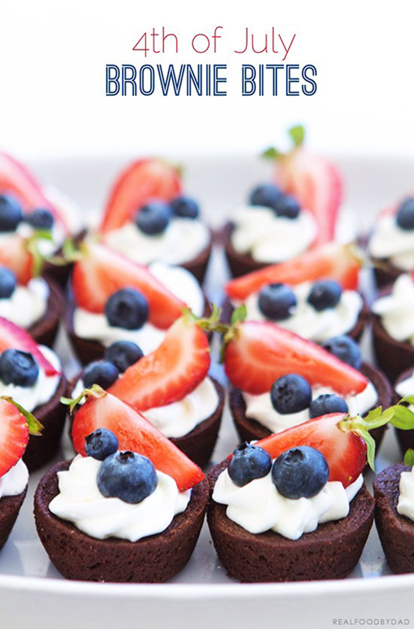 Easy last-minute 4th of July desserts: 4th of July Brownie Bites at Real Food By Dad