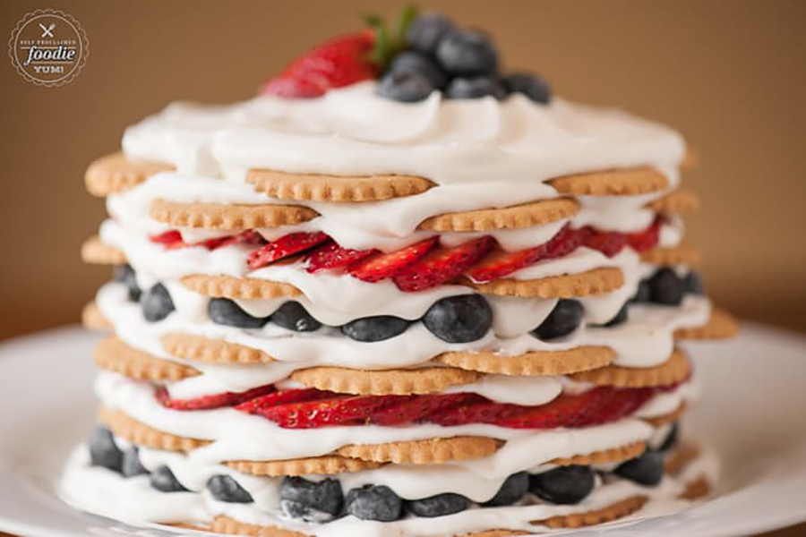Easy last-minute 4th of July desserts: Coconut Berry Icebox Cake at Self Proclaimed Foodie