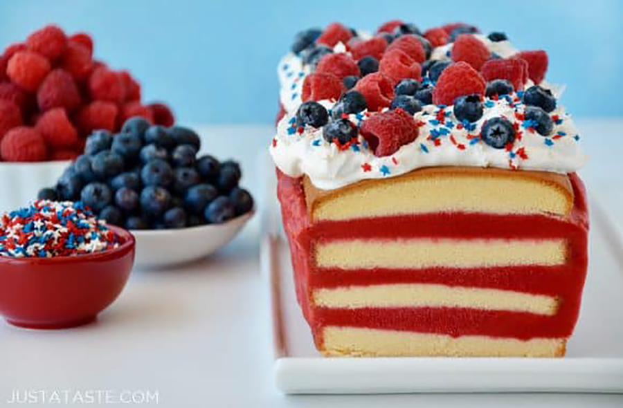 Easy last-minute 4th of July desserts: Easy July 4th Ice Cream Cake at Just a Taste