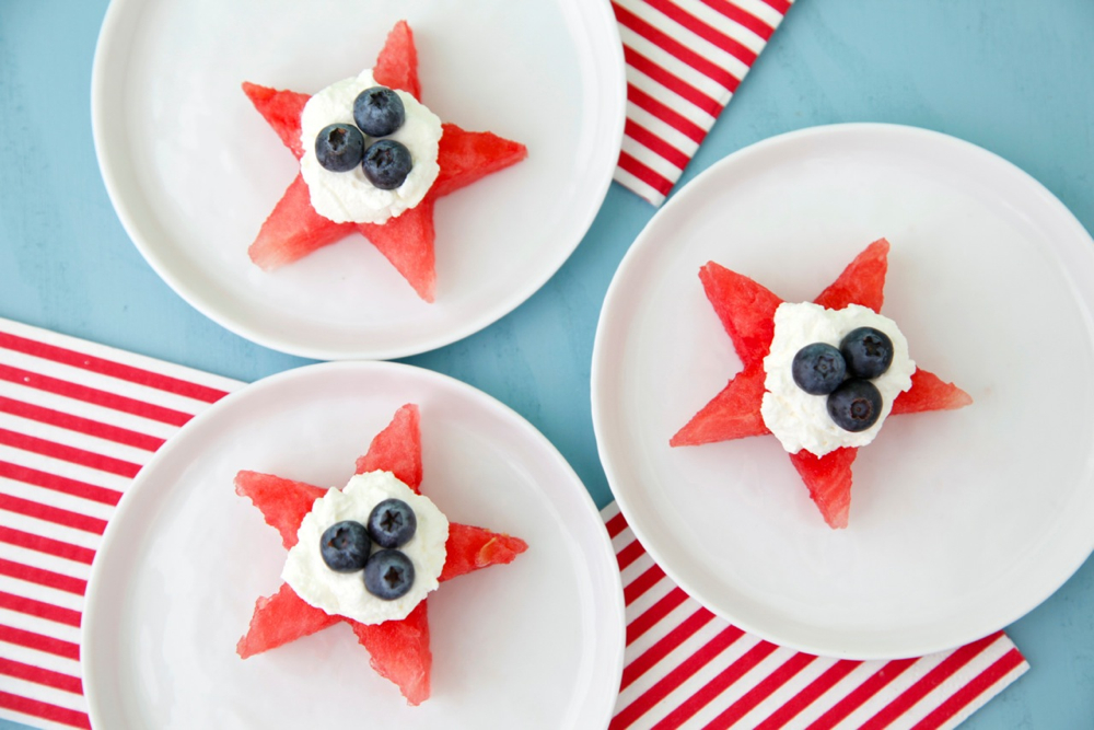 Easy last-minute 4th of July desserts: Watermelon Star Bites at Weelicious