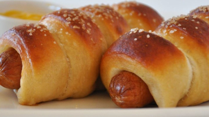 Weekly meal plan idea: Jan's Pretzel dogs via All Recipes