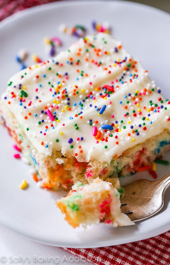 Sheet Cake Recipes That Make Every Celebration Better: Funfetti Sheet Cake at Sally’s Baking Addiction