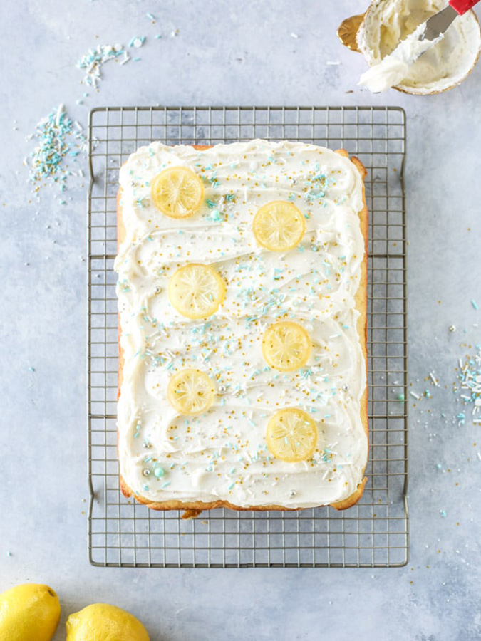 Sheet Cake Recipes That Make Every Celebration Better: Lemon Sheet Cake With Cream Cheese Frosting at How Sweet Eats Is