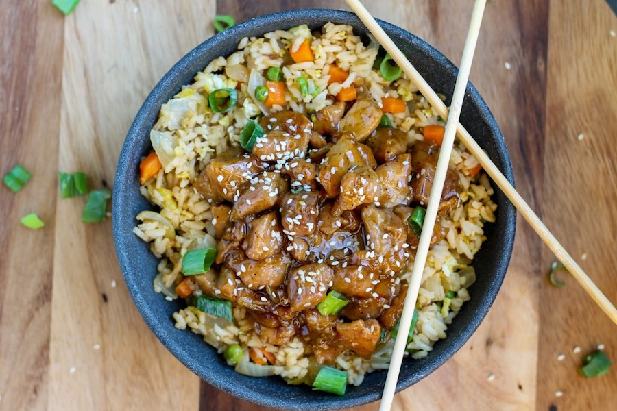 Weekly meal plan: Honey Garlic Pork with Fried Rice at Sugar Spice Life