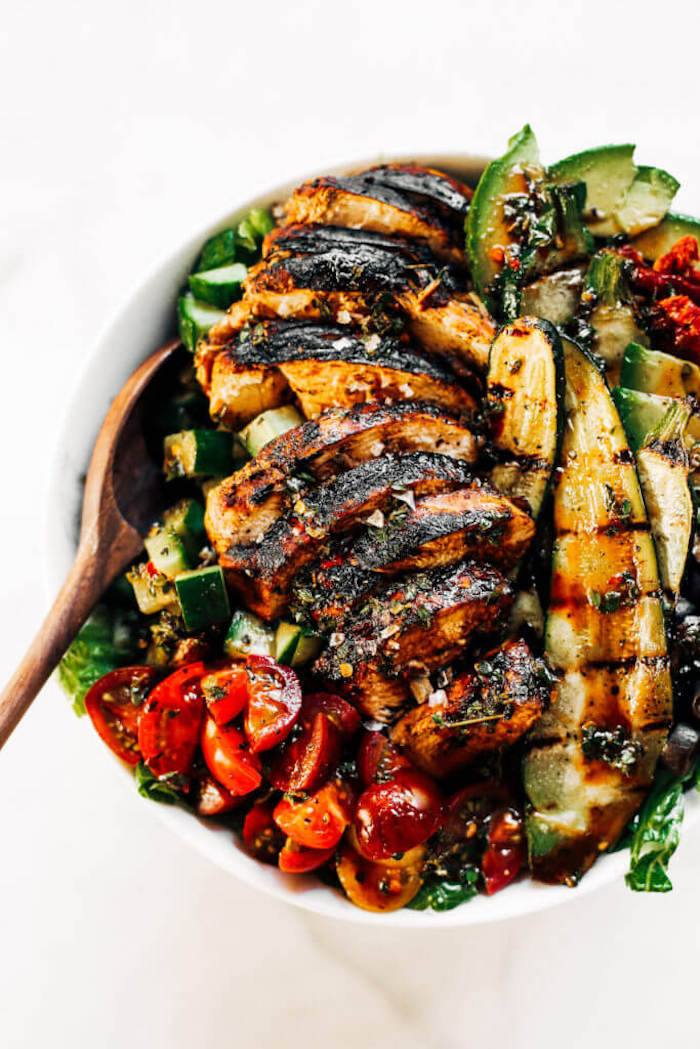 Weekly Meal Plan: Whole 30 Balsamic Grilled Chicken Salad at Paleo Gluten Free Eats