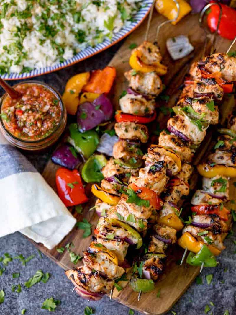 Weekly meal plan: Mexican Chicken Kebabs at Kitchen Sanctuary