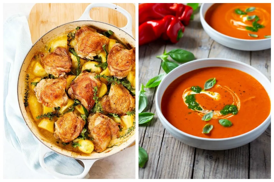 Weekly meal plan: 5 easy meals for the week ahead, including a one-pot chicken dinner and roasted red pepper soup