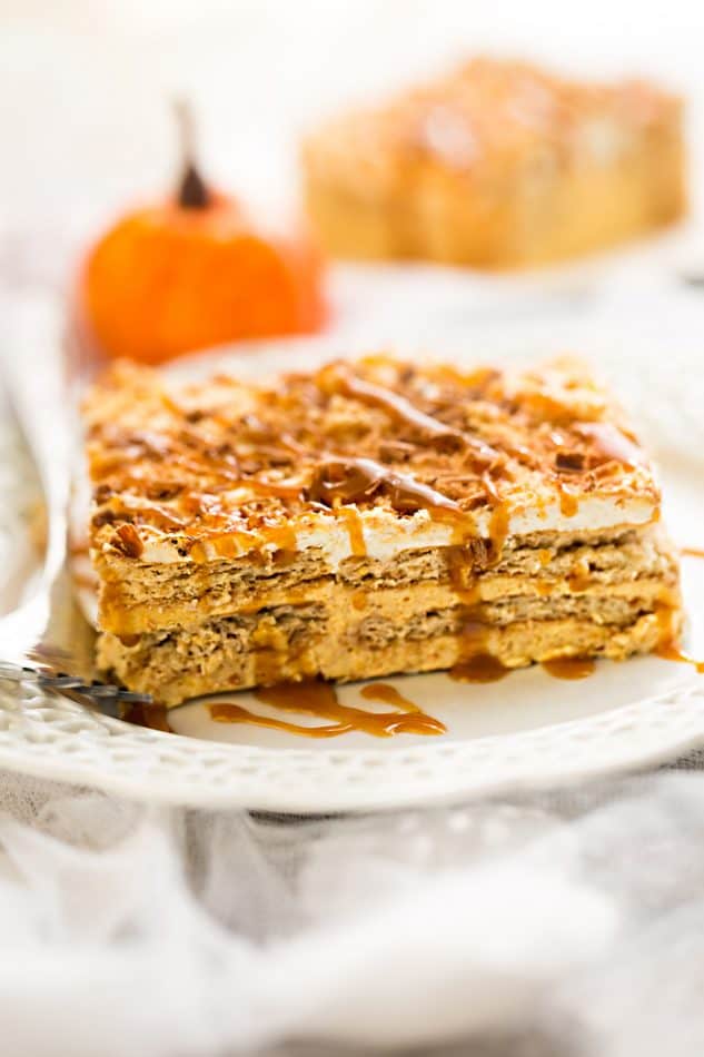 Creative ways to use canned pumpkin in recipes:  Pumpkin icebox cake | Life made Sweeter