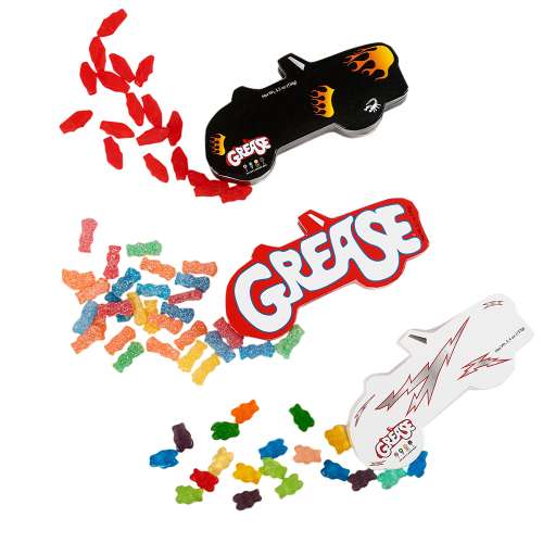 Greased Lightning themed tins of candies at Dylan's