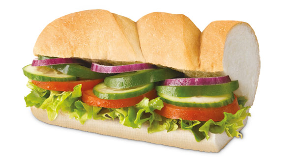 Meatless meals at America's top 10 fast food restaurants: Veggie Delight Sandwich at Subway