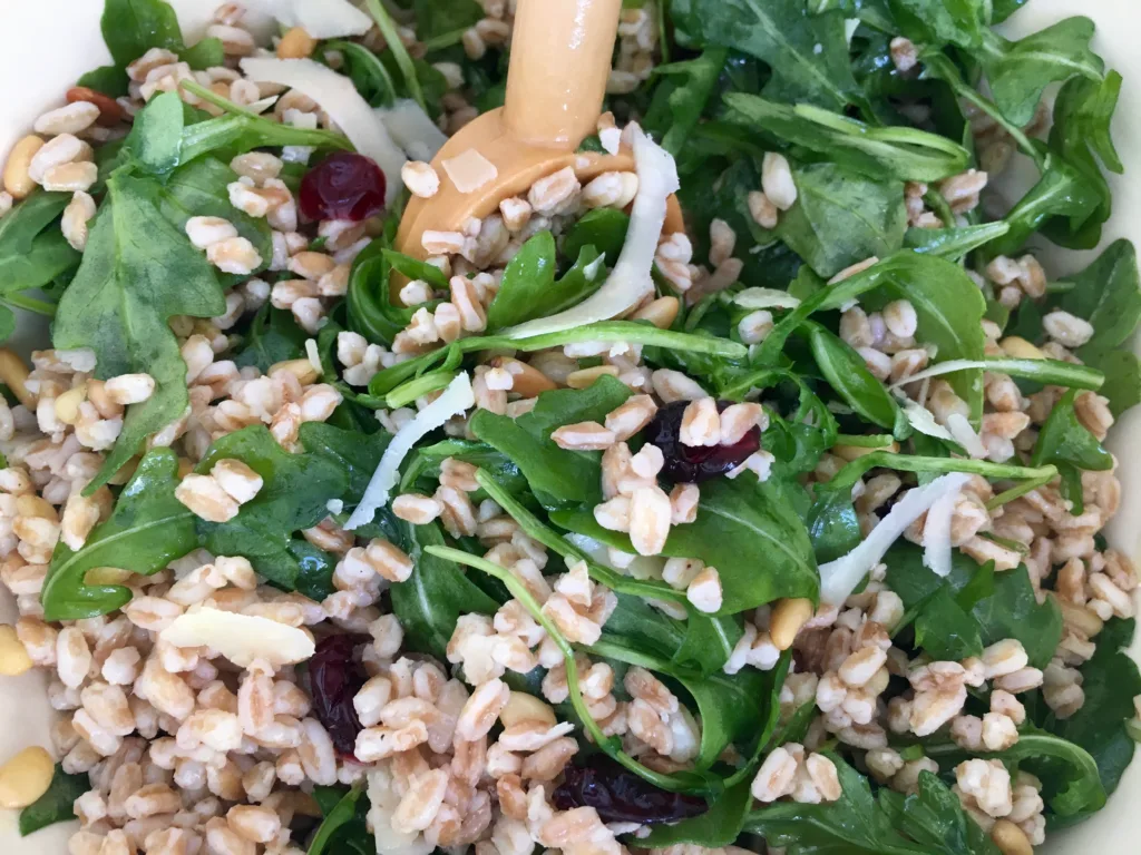 Simple ways to use farro: Favorite Farro and Arugula Salad | ©Jane Sweeney Cool Mom Eats
