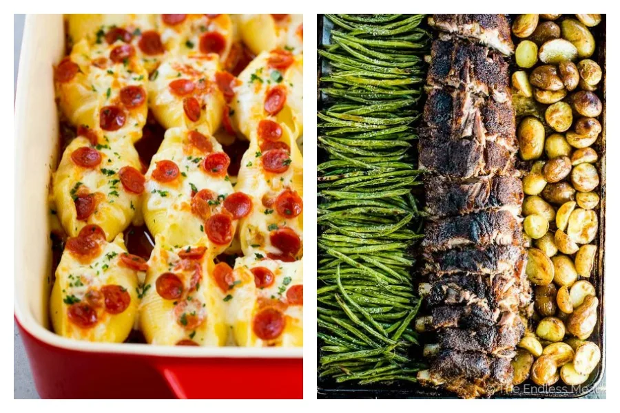 Weekly meal plan: Pizza-stuffed pasta shells at Dinner at the Zoo and sheet-pan ribs at The Endless Meal