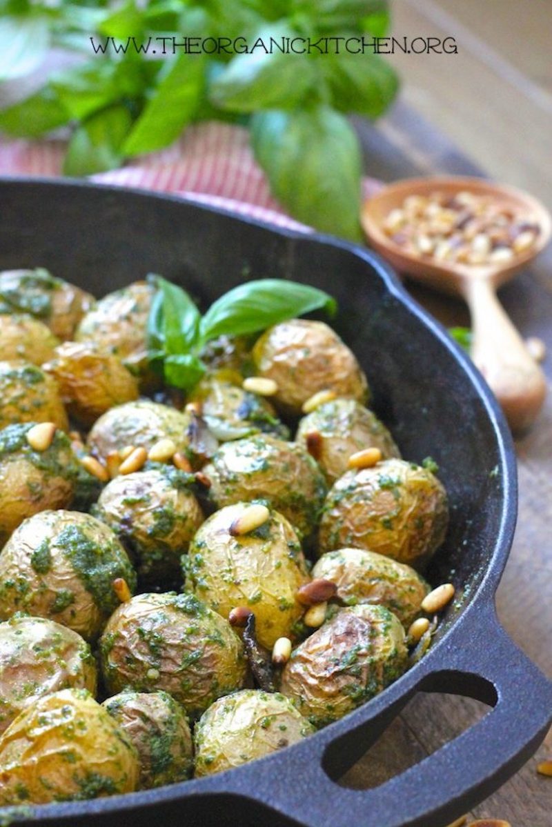 Weekly meal plan: Roasted Baby Potatoes with Pesto at The Organic Kitchen