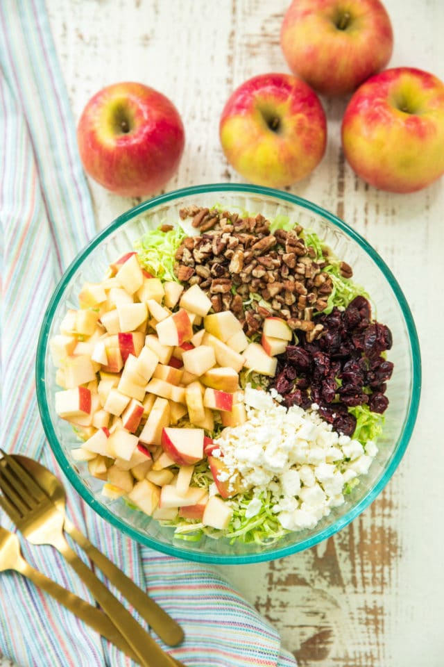 How to cook the best brussels sprouts: Autumn Brussels Sprouts Apple Salad | Kim's Cravings