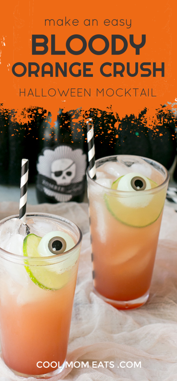 Easy Bloody Orange Crush: Creepy Halloween Mocktail recipe using Nathalie's Blood Orange Juice | CoolMomEats.com