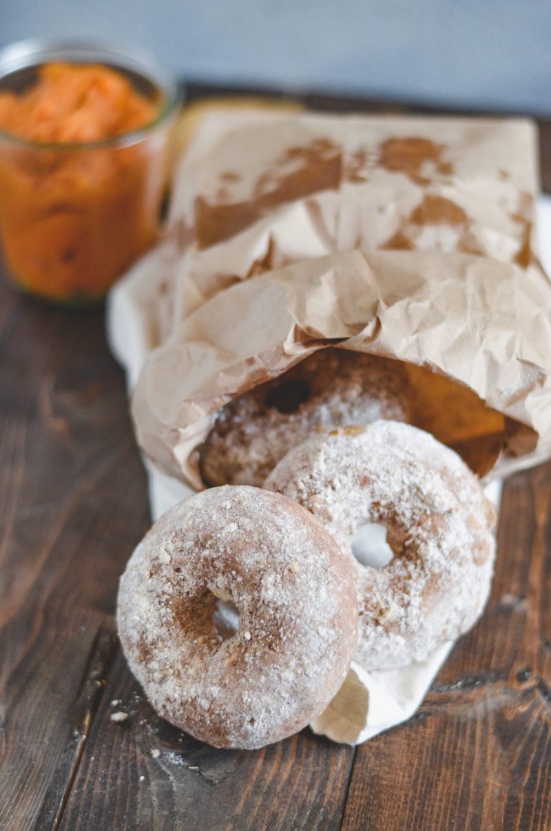 Best fall donut recipes: Apple Cinnamon Powdered Donuts at My Modern Cookery