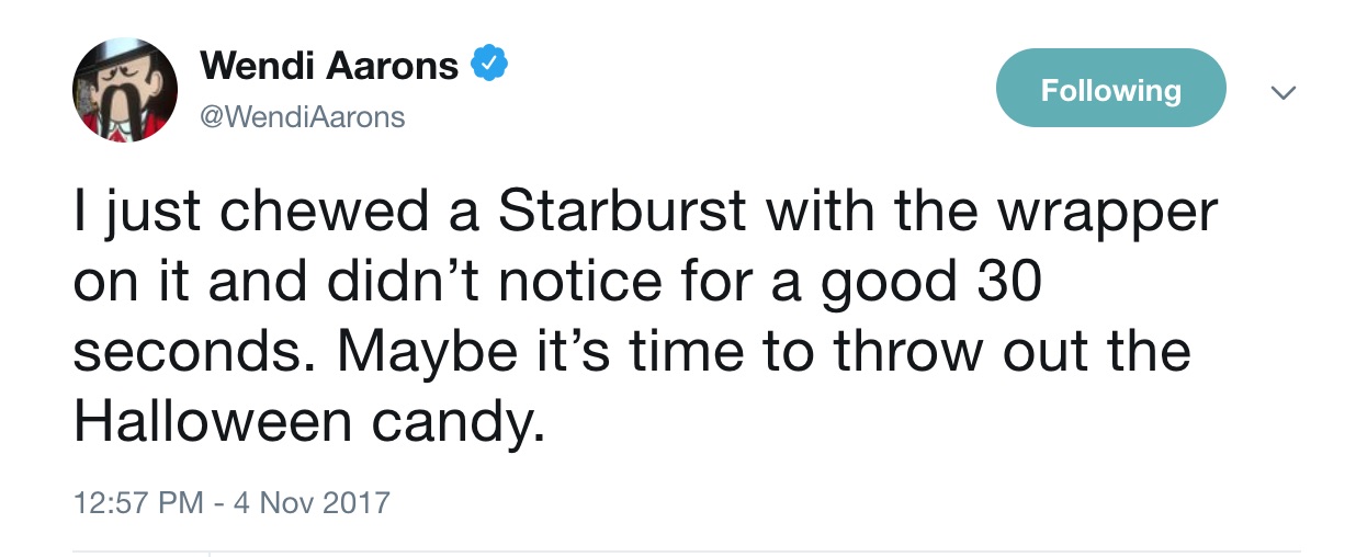 Funny Halloween tweets about candy: @WendyAarons Funny Halloween tweets about candy: @WendyAarons