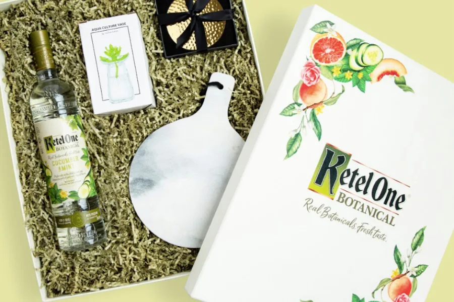 Ketel One Botanicals Friendsgiving gift box would be a welcome hostess gift for family, too!