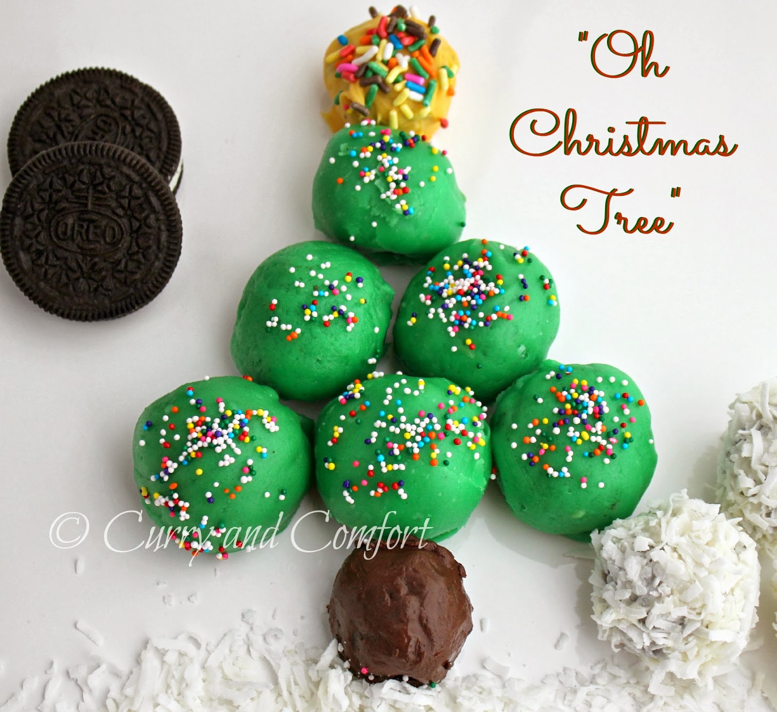 Holiday cookie balls to make with the kids: Christmas tree cookie balls at Kitchen Simmer